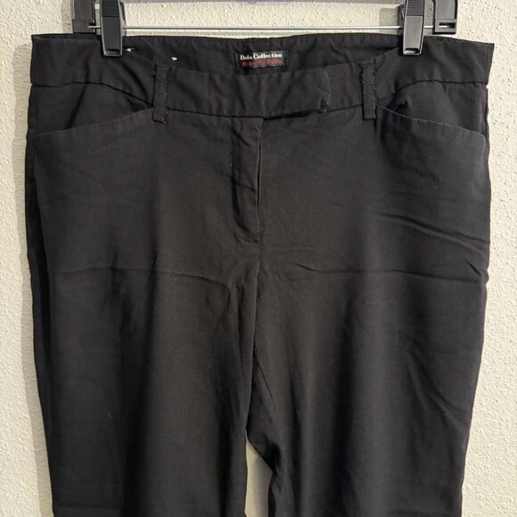 Dalia Collection Womens Flat Front Straight Leg Stretch Dress Pants Black Sz 12P - Picture 3 of 16